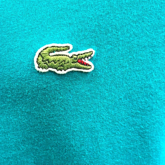 Lacoste V-Neck tee. Size 8L(3XB). Men. Turquoise. Excellent condition!! - Picture 4 of 5